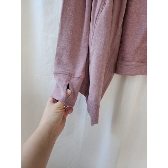 Lululemon Women's 4 Wrap Ribbed Open Front Coast Cardigan Rose Pink Button Neck - Picture 7 of 12